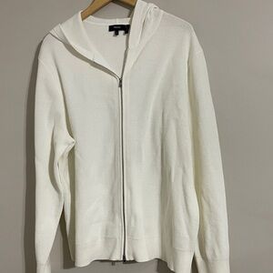 Theory Myhlo Perforated Waffle Cotton Zip Hoodie XL